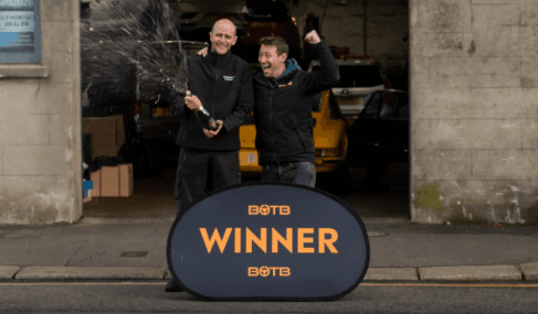 Hannah from Inverness celebrating her Ford Mustang GT win